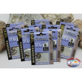 Duel size 8 Fishing Hooks with scoop 10 sachets of 8 pieces-1