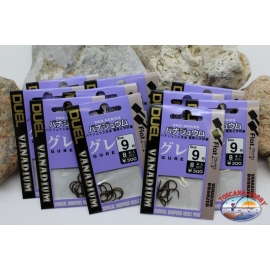 Duel size 9 Fishing Hooks with scoop 10 sachets of 8 pieces-1