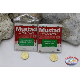 Hameçons de pêche Mustad - 100 pièces Taille Assortie 22/24 A