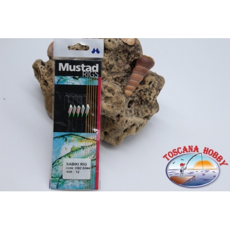 Sabiki Mustad olografico filo 0,30 lunghezza 135cm 5 ami mis.12 FC.A100