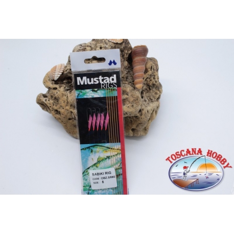 Sabiki Mustad rosa filo 0,30 lunghezza 135cm 5 ami mis.8 FC.A102