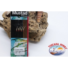 Sabiki Mustad con pelle di pesce filo 0,30 lunghezza 135cm 5 ami mis.14 FC.A109