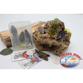 Boîte assortiment avec les grenouilles et les souris de silicone Yo-zuri 14cm + Mustad FC.S41