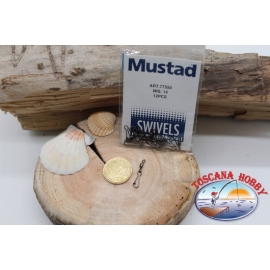 Giratorio con mosquetón de pesca Mustad serie 77550 sz. 14 G. 11