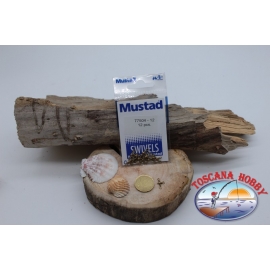 1 sachet de 12 pcs. des émerillons Mustad série 77504 or sz. 12 FC.G61