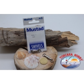 1 Bustina 2 pz. di girelle Mustad serie 77559 silver sz.7 FC.G80