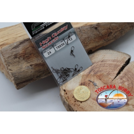 1 Bustina 12 pz. di girelle con moschettone Fly serie 78850 sz.24 FC.G109