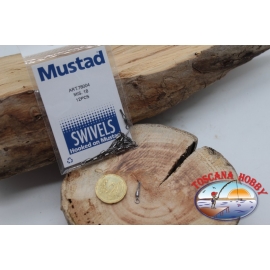 1 Packet of 12 pcs. of swivels Mustad series 78004 sz.18 FC.G114