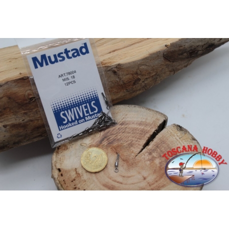 1 Bag of 6 pcs. of swivels Mustad series 78004 sz.18 FC.G114