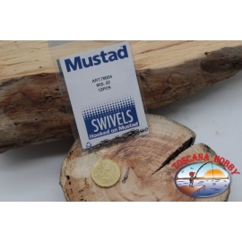 1 Sachet de 6 pcs. des émerillons Mustad série 78004 sz.22 FC.G115