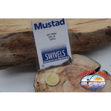 1 Packet of 12 pcs. of swivels Mustad series 78004 sz.24 FC.G116