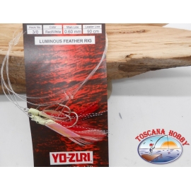Sabiki Rosso Yo-zuri filo 0,60 lunghezza 90cm 3 ami mis.3/0 FC.A135