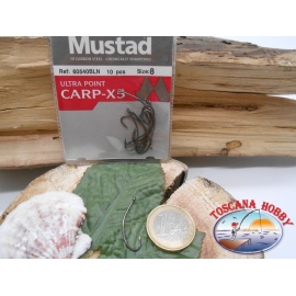 1 Pack of 10pcs Mustad cod. 60540BLN sz.8 with crown FC.A223