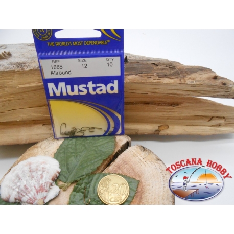 1 Pack of 10pcs Mustad cod. 1665 sz.12 with crown FC.A226