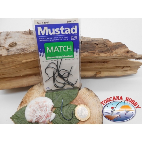 1 Packung mit 10st angelhaken Mustad cod. 496 sz.3/0 mit schaufel FC.A229