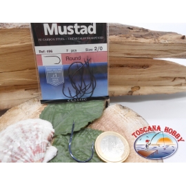 1 Caja de 7pz Mustad-cod. 496 sz.2/0 con el cabezal FC.A230