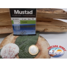 1 Pack of 10pcs Mustad cod. 90316 sz.14 with the headstock FC.A235