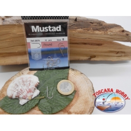 1 Pack of 10 pcs Mustad cod. 287N sz.8 with the headstock FC.A237