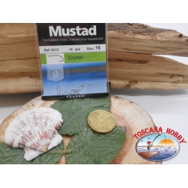 1 Pack of 10 pcs Mustad cod.221C sz.16 with headstock FC.A245