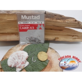 1 Packung 10st angelhaken Mustad cod.60520BLN sz.6 mit öse FC.A256