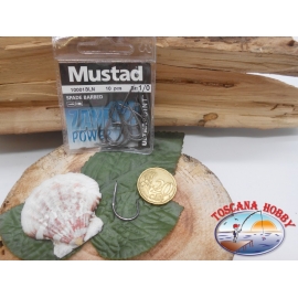 1 Paquete de 10 piezas Mustad-cod.10001BLN sz.1/0 con el cabezal FC.A257