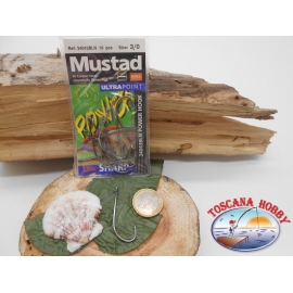 1 Pack 10pcs Mustad cod.34043BLN sz.3/0 with crown FC.A259