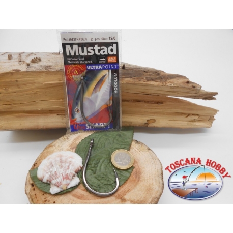 1 Pack 2pcs Mustad trolling cod.10827NPBLN sz.12/0 crown FC.A262