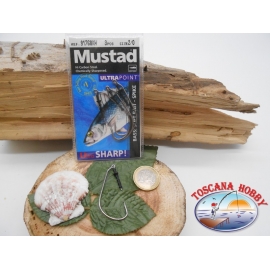 1 Confezione 3pz ami Mustad soft bait cod.91768KH sz.2/0 occhiello FC.A267