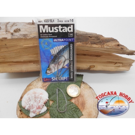 1 paquet de 3pcs Mustad antincaglio de la morue.W3261BLN sz.1/0 FC.A271