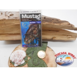 1 Package 14pz Mustad cod.32808NPBLN sz.1 crown FC.A268