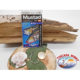 1 Packung 5 stück angelhaken Mustad autoferranti öse art. - nr.39951BLN sz.5/0 FC.A273