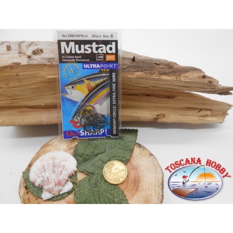 1 Pack 25 pcs Mustad autoferranti eye cod.39951NPBLN sz.8 FC.A276