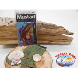 1 Pack 12 pcs Mustad red eye cod.37177NPBER sz.2/0 FC.A279