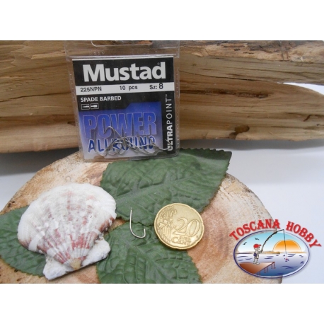 1 Packung mit 10 stk. angelhaken Mustad mit schaufel cod.225NPN sz.8 FC.A282