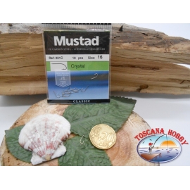 1 Pack of 10 pcs Mustad Crystal with pallet cod.221C sz.16 FC.A284