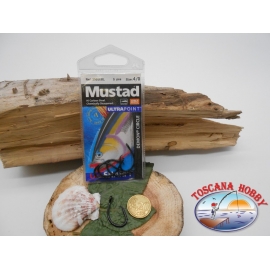 1 Confezione 5pz ami Mustad autoferranti cod.39950BL sz.4/0 occhiello FC.A264B