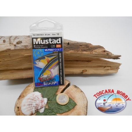 1 sachet de 25 pcs Mustad autoferranti, l'œillet de la morue.39951BLN sz.12 FC.A349