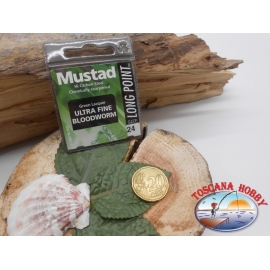 1 sachet de 10 pcs Mustad, pelle à poussière, le vert, le cod.LP240 sz. 24 FC.A396