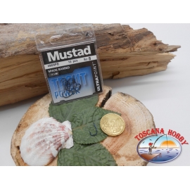 1 sachet de 10 pcs Mustad, scoop, bleu, cod.496NPB sz. 8 FC.A399