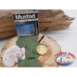 1 bustina 10 pz ami Mustad, paletta, blu, cod.496NPB sz. 10 FC.A400