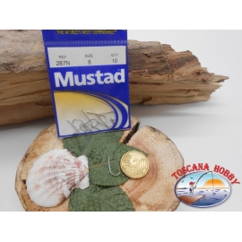 1 bustina 10 pz ami Mustad, paletta, silver, cod.287N sz. 8 FC.A401