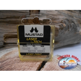 1 packung 50pz angelhaken Mustad "laser-tech" - serie 51133 sz.16 CF.A457