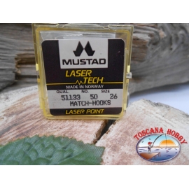 1 paquet de 50pcs Mustad "laser tech" de la série 51133 sz.26 FC.A462