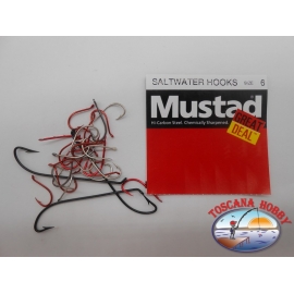 1 paquete de 25 pcs Mustad "gran cantidad" de la serie de agua salada ganchos de sz.6 FC.A515