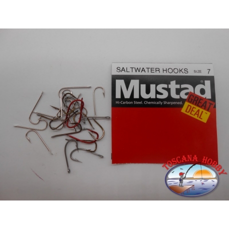 1 pack of 25 pcs Mustad "great deal" series saltwater hooks sz.7 FC.A516