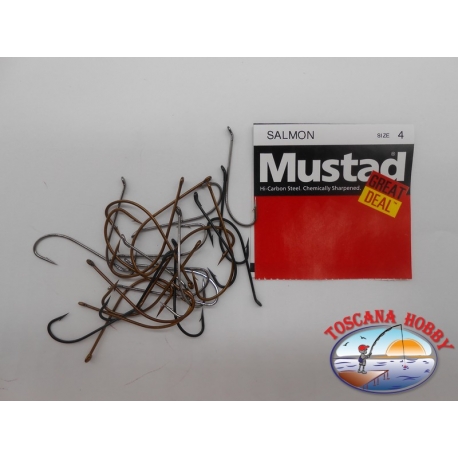 1 packung 25pz angelhaken Mustad "great deal" - serie Salmon sz.4 CF.A521