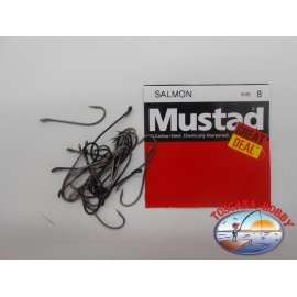 1 packung 25pz angelhaken Mustad "great deal" - serie Salmon sz.8 FC.A522