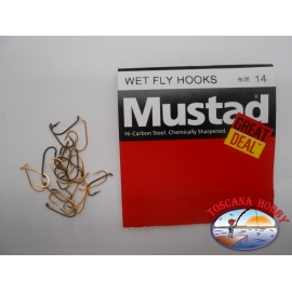 1 confezione da 25pz ami Mustad "great deal" serie Wet fly hooks sz.14 FC.A526