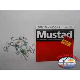 1 pack of 25 pcs Mustad "great deal" series Dry fly hooks sz.12 FC.A530