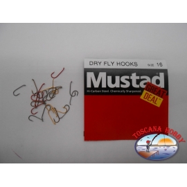 1 pack of 25 pcs Mustad "great deal" series Dry fly hooks sz.16 FC.A532